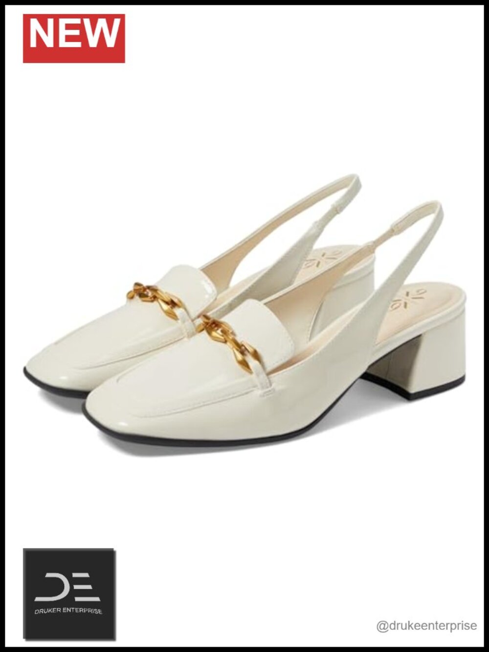 Nine West Mella 9X9 3 Women's Block Heel PU Leather Slip-On Pumps